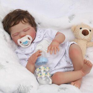 💫 Reborn Baby Dolls White Feeling Realistic Soft Weighted Cloth Body Gift Toy